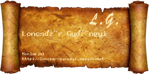 Loncsár Gyöngyi névjegykártya