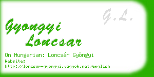 gyongyi loncsar business card
