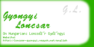 gyongyi loncsar business card